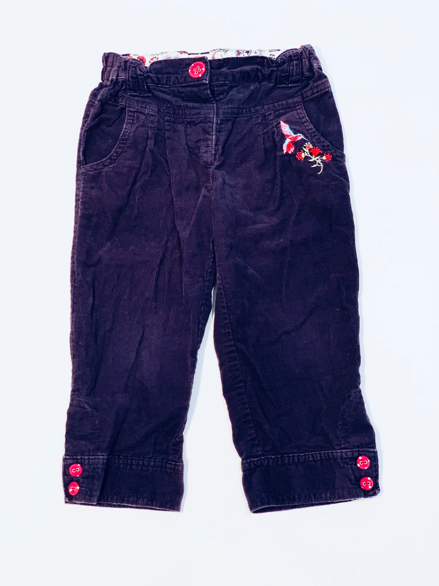 Embroidered corduroy pants - Size 2