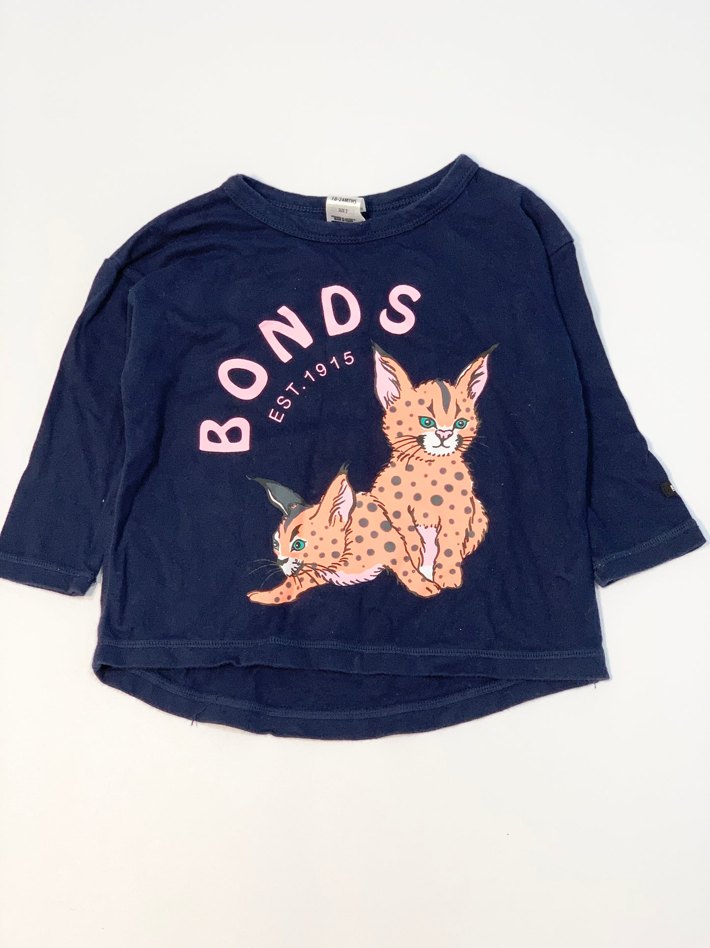Navy cat top - Size 2