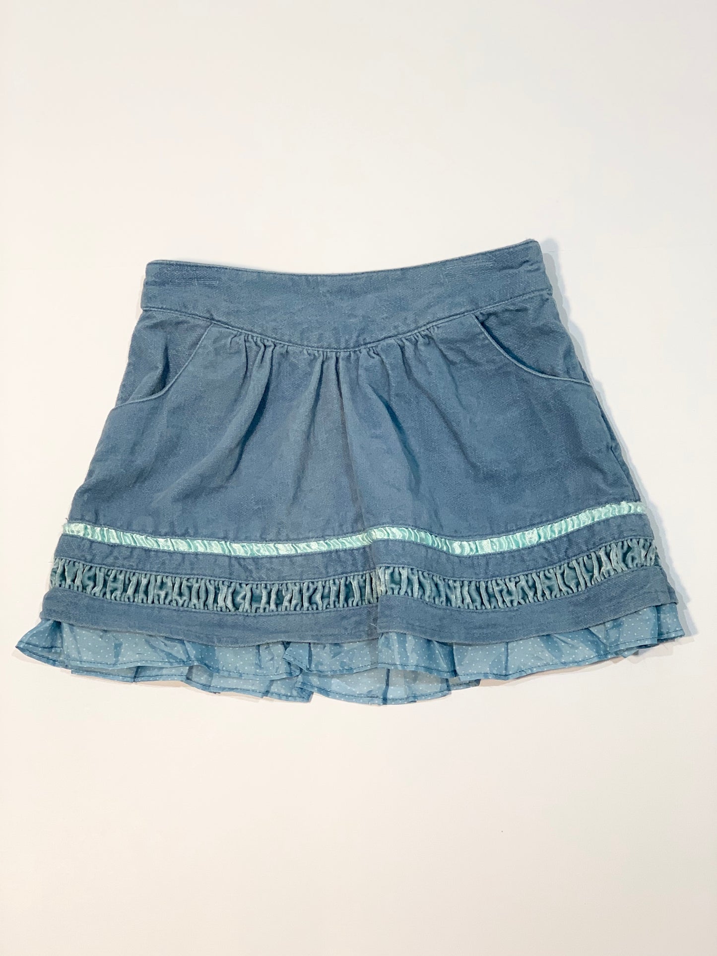 Blue velour skirt - Size 3