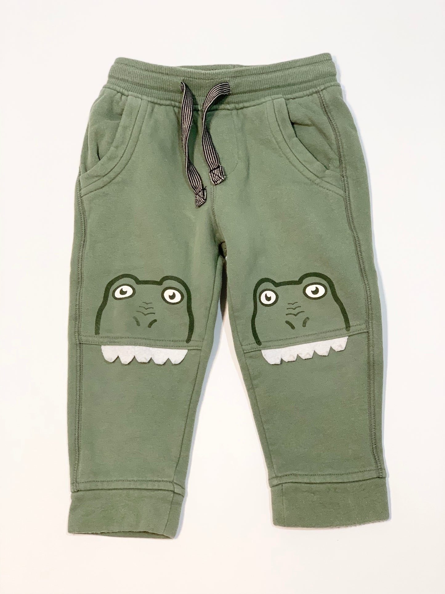 Green dinosaur trackies - Size 2