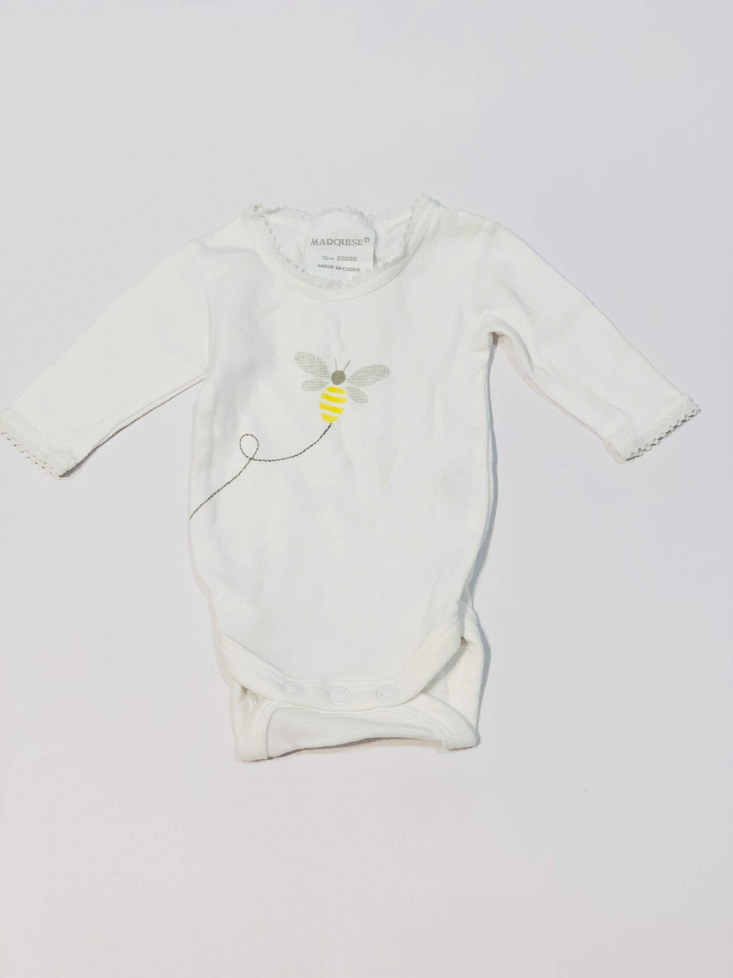 White bee bodysuit - Size 00000