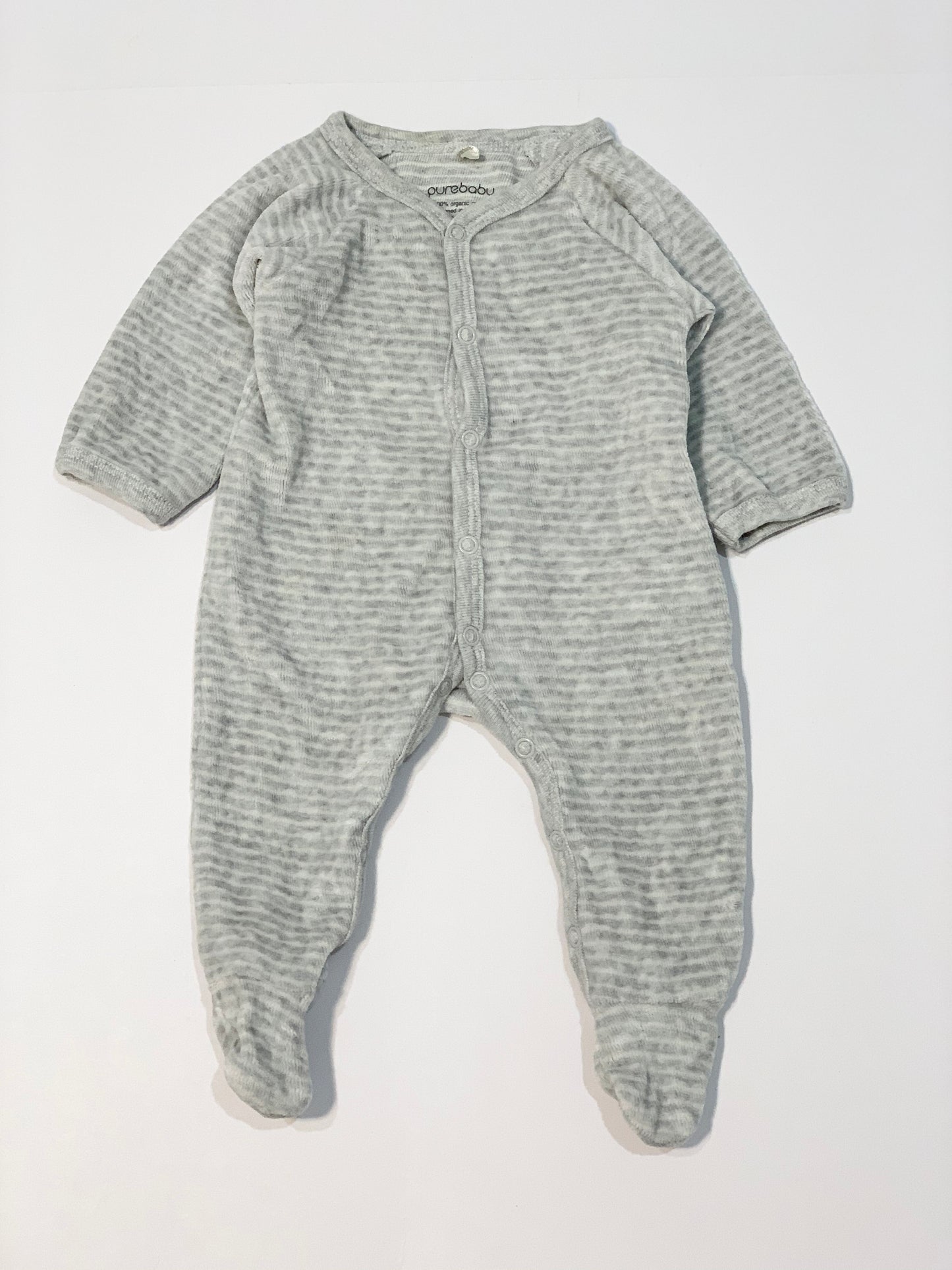Grey velour onesie - Size 00000