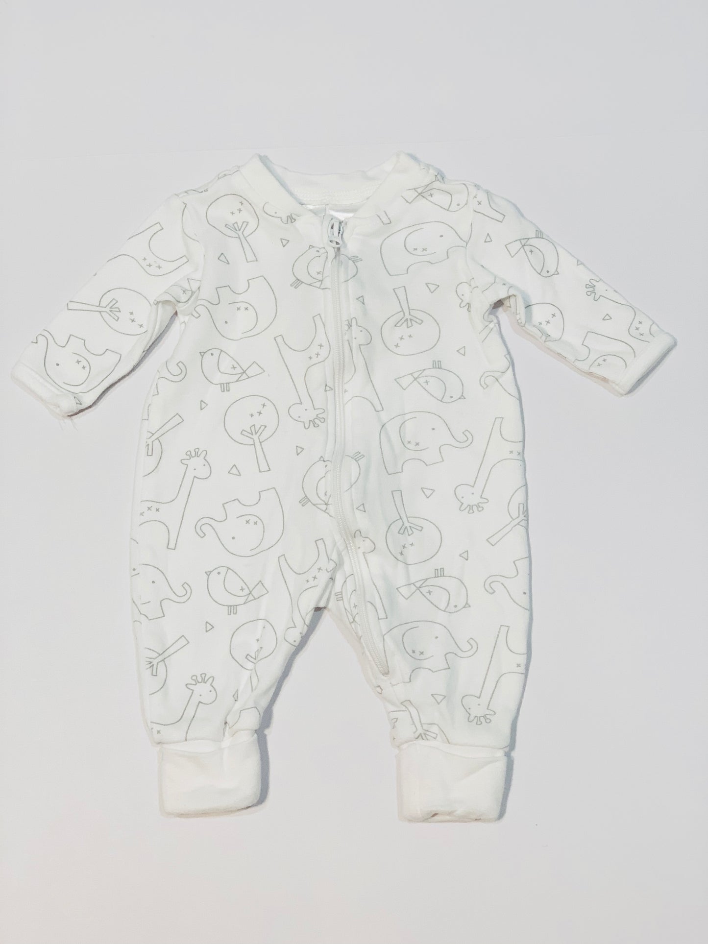 Zip animals onesie - Size 0000