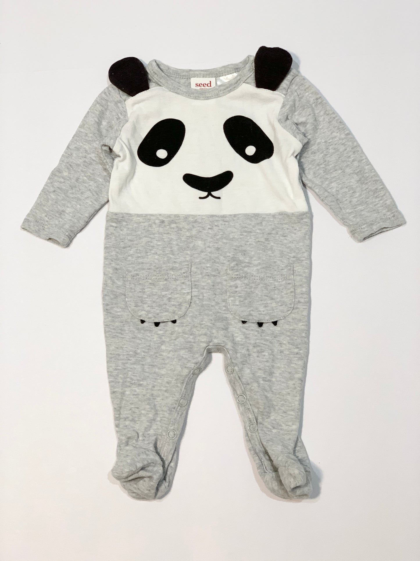 Grey panda onesie - Size 0000