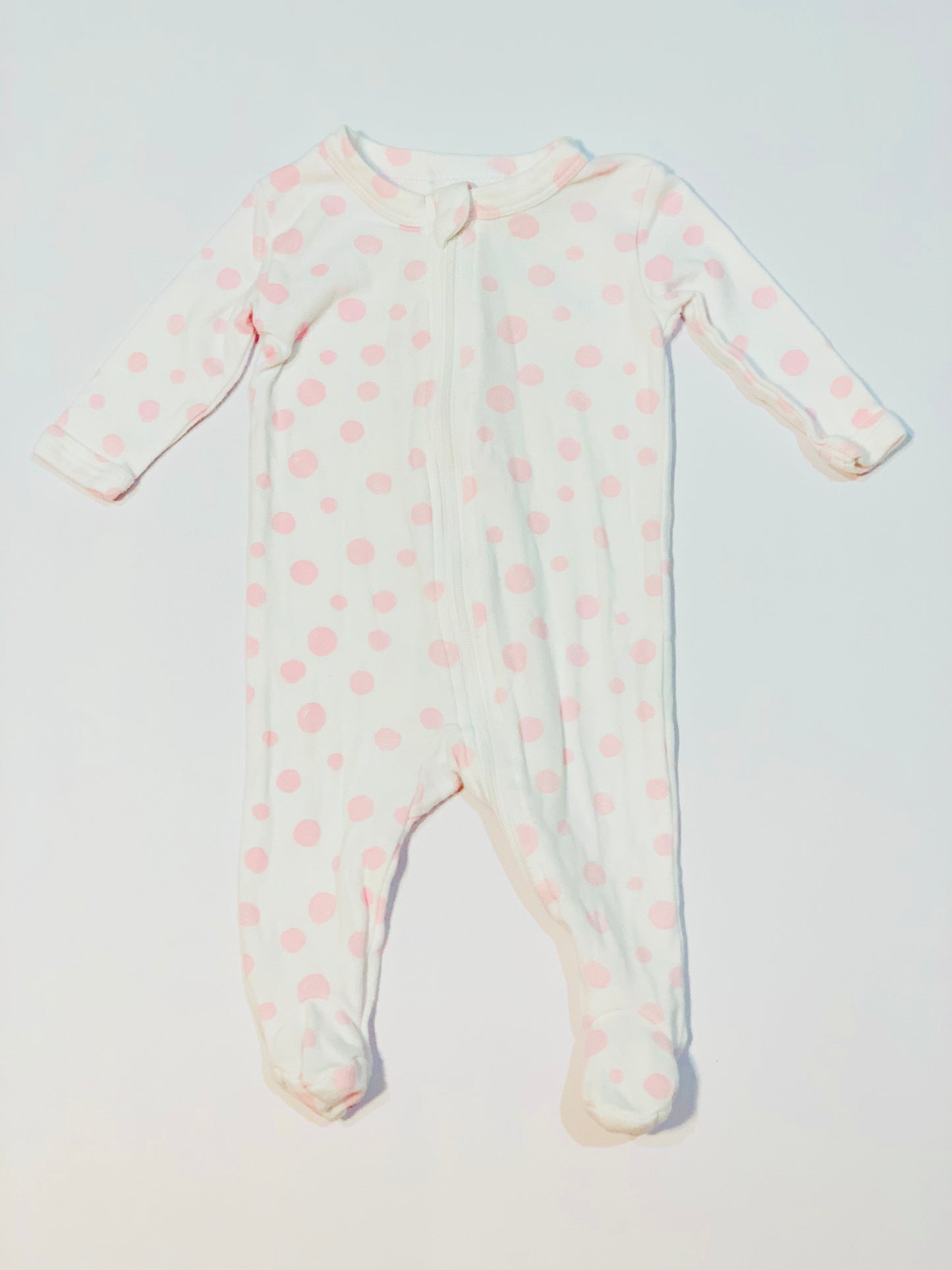 Pink spot zip onesie - Size 0000
