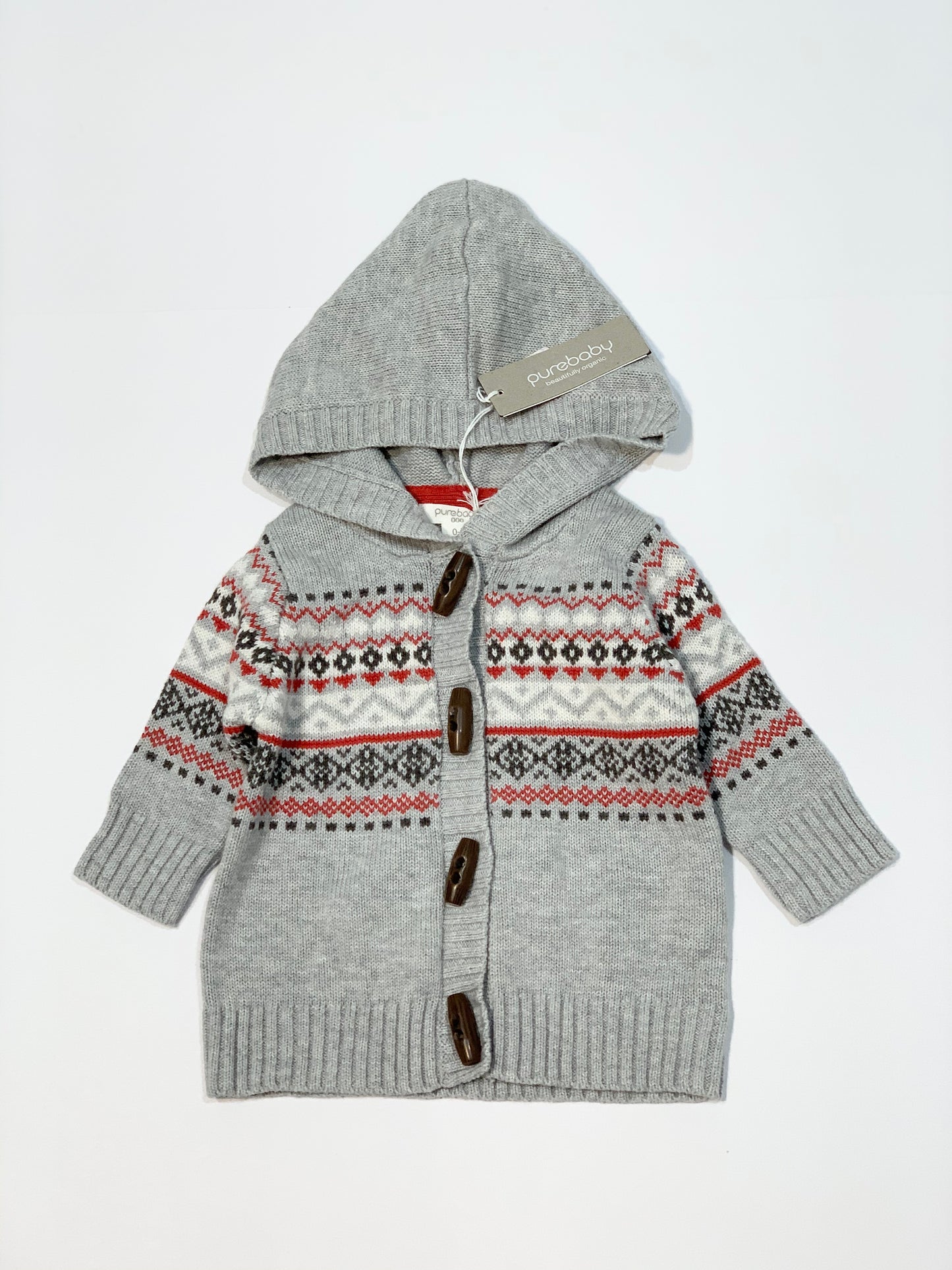 Grey knit hoodie brand new - Size 000