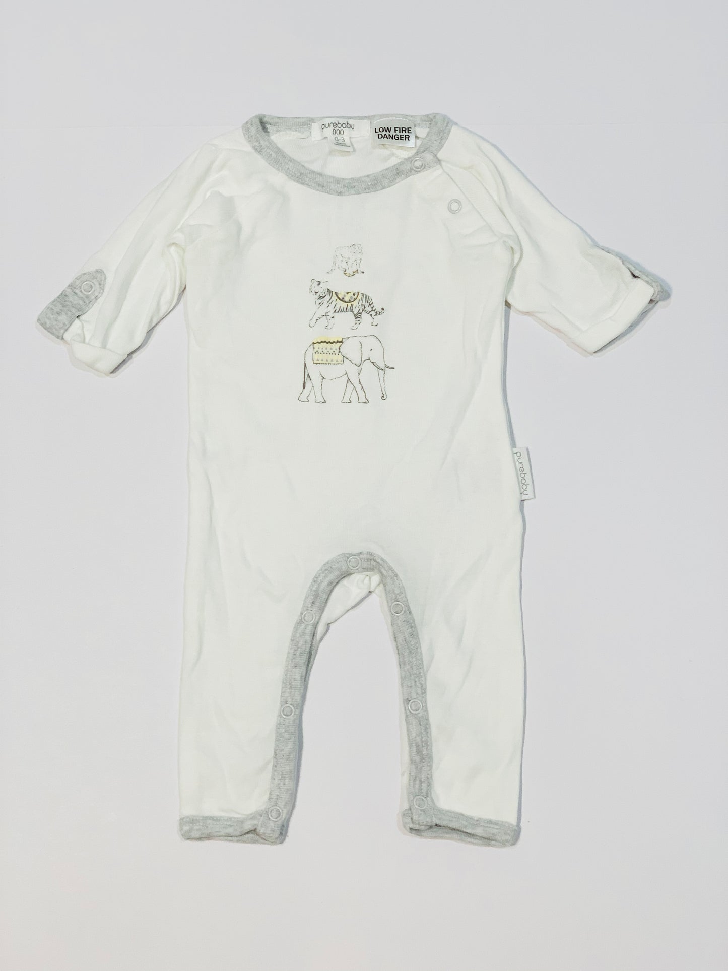 White animals onesie - Size 000