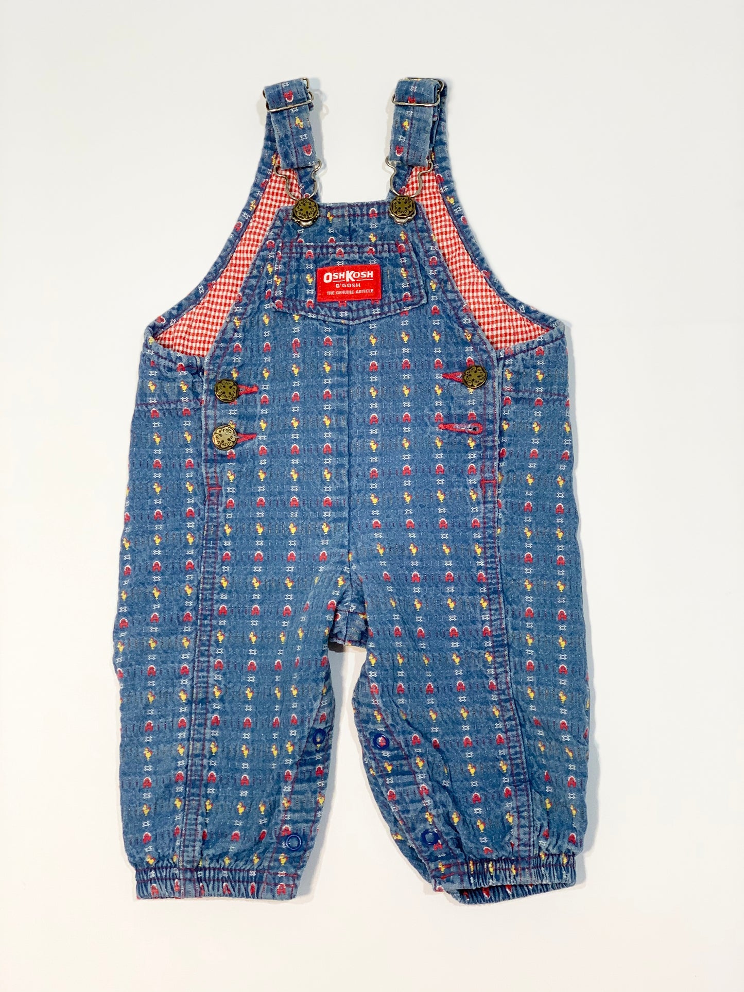 Vintage rooster overalls - Size 6-9 months