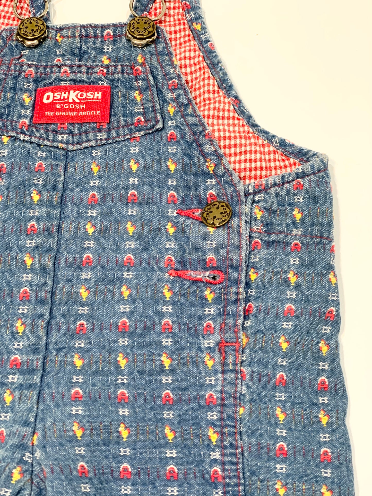 Vintage rooster overalls - Size 6-9 months
