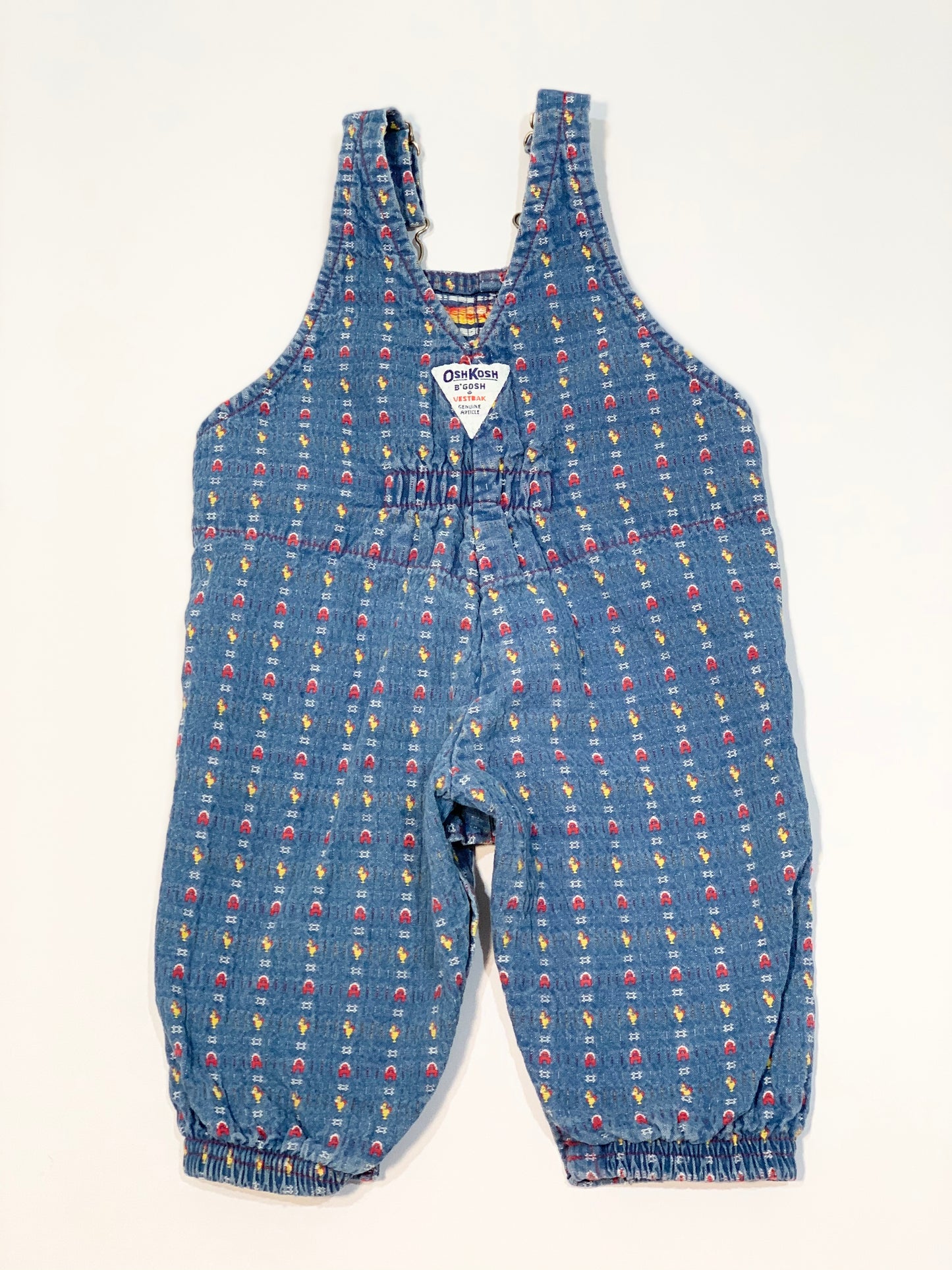 Vintage rooster overalls - Size 6-9 months
