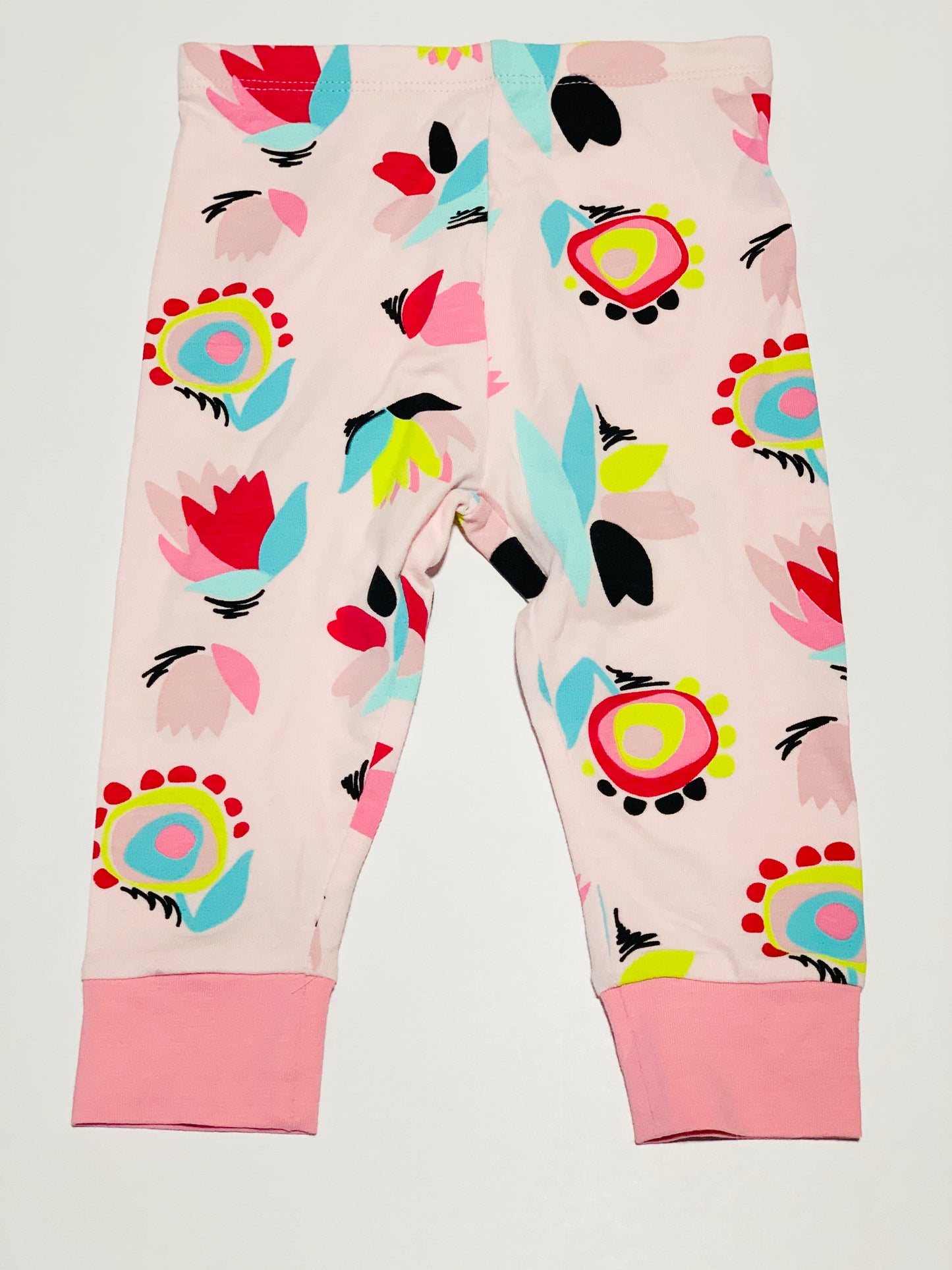 Pink flower leggings - Size 0