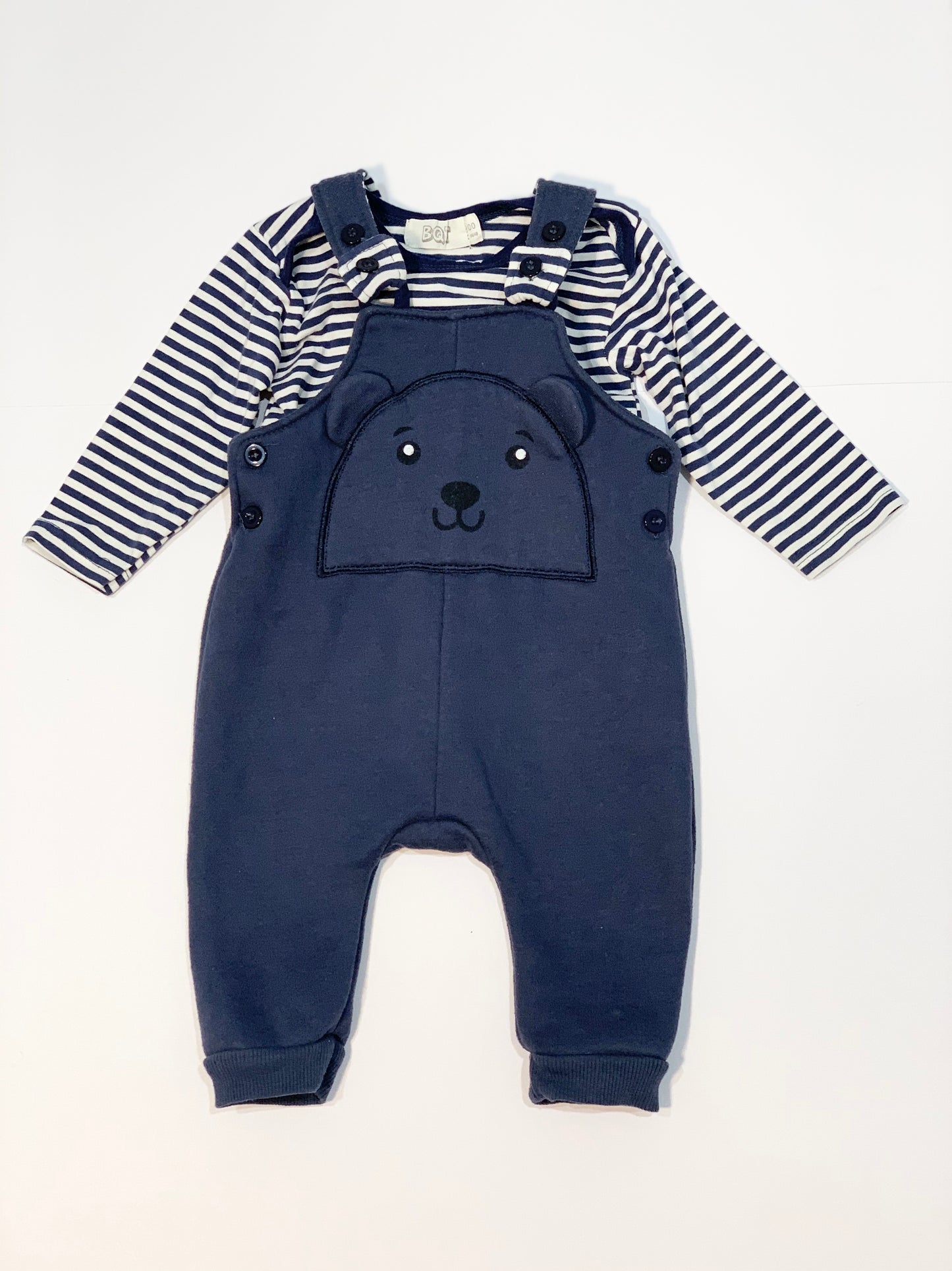 Navy bear overalls set - Size 00