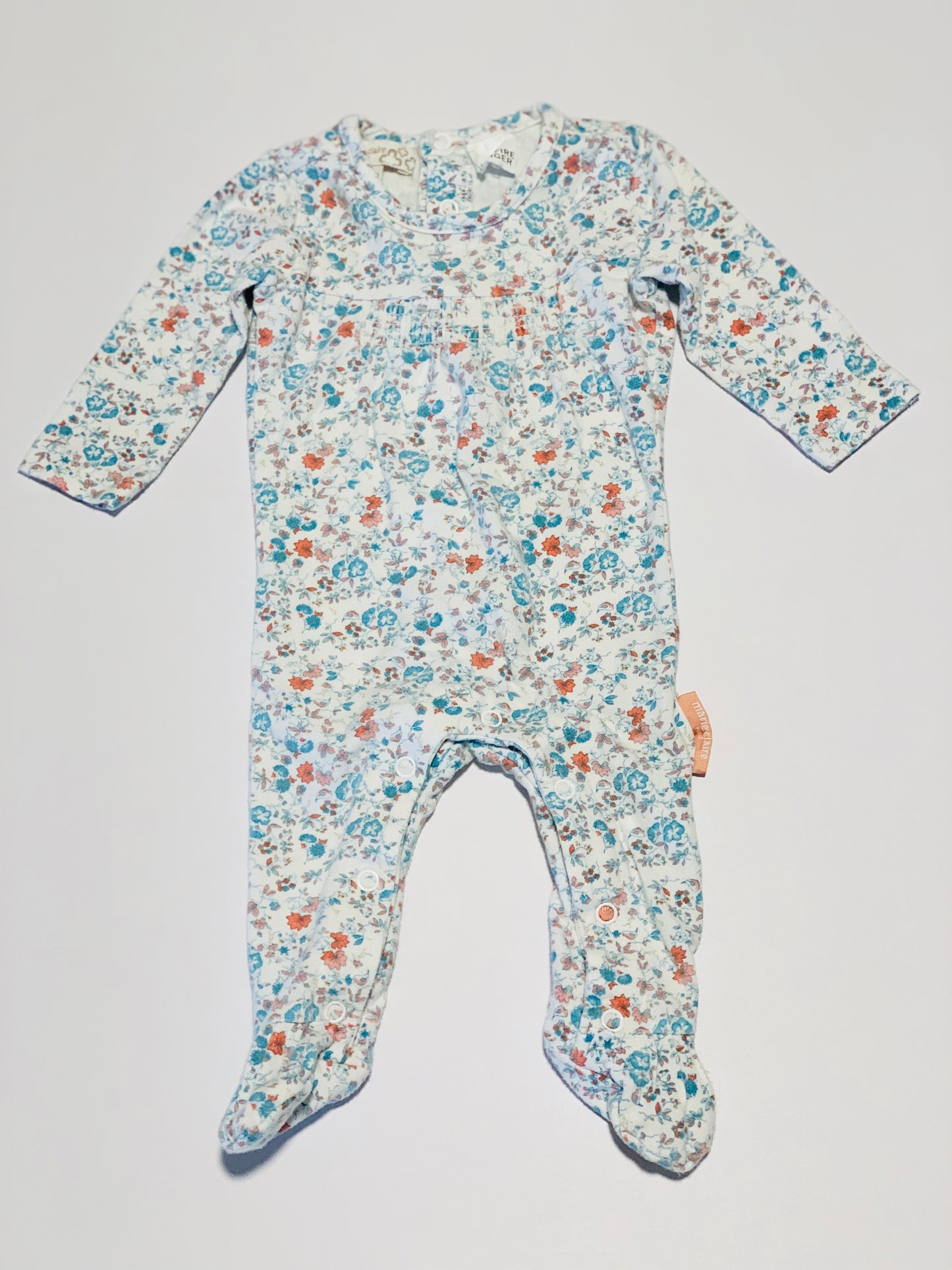 Smocked floral onesie - Size 000