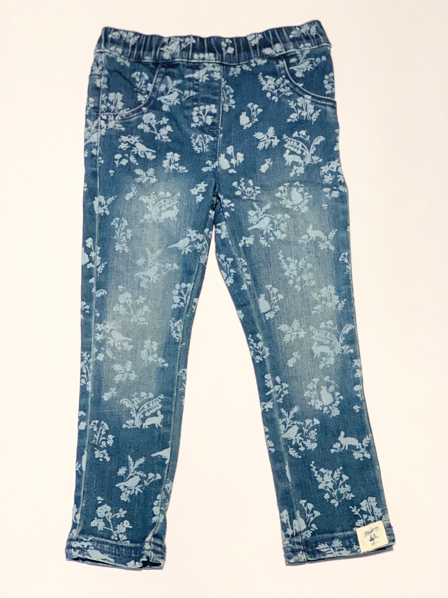 Bird print denim jeans - Size 2-3