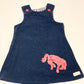 Blue corduroy horse dress - Size 2