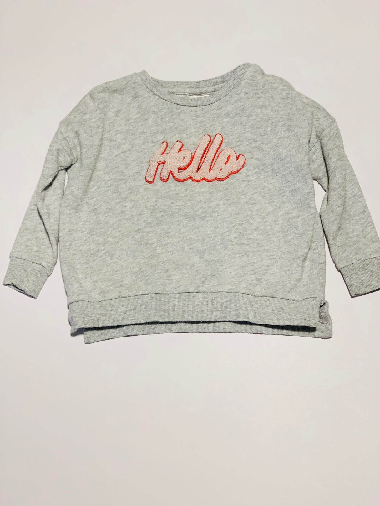 Grey 'hello' sweater - Size 2