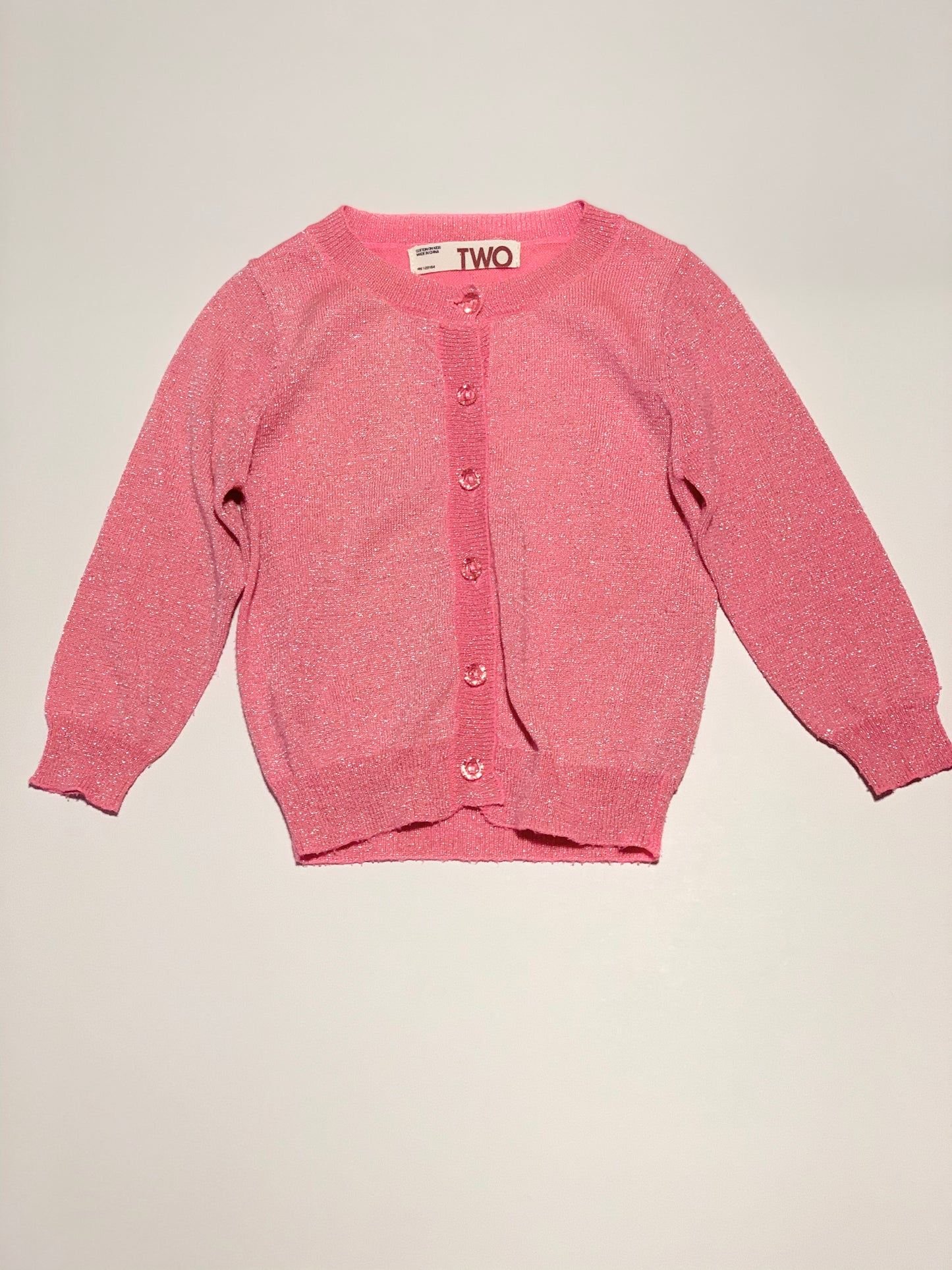 Pink sparkle cardigan - Size 2