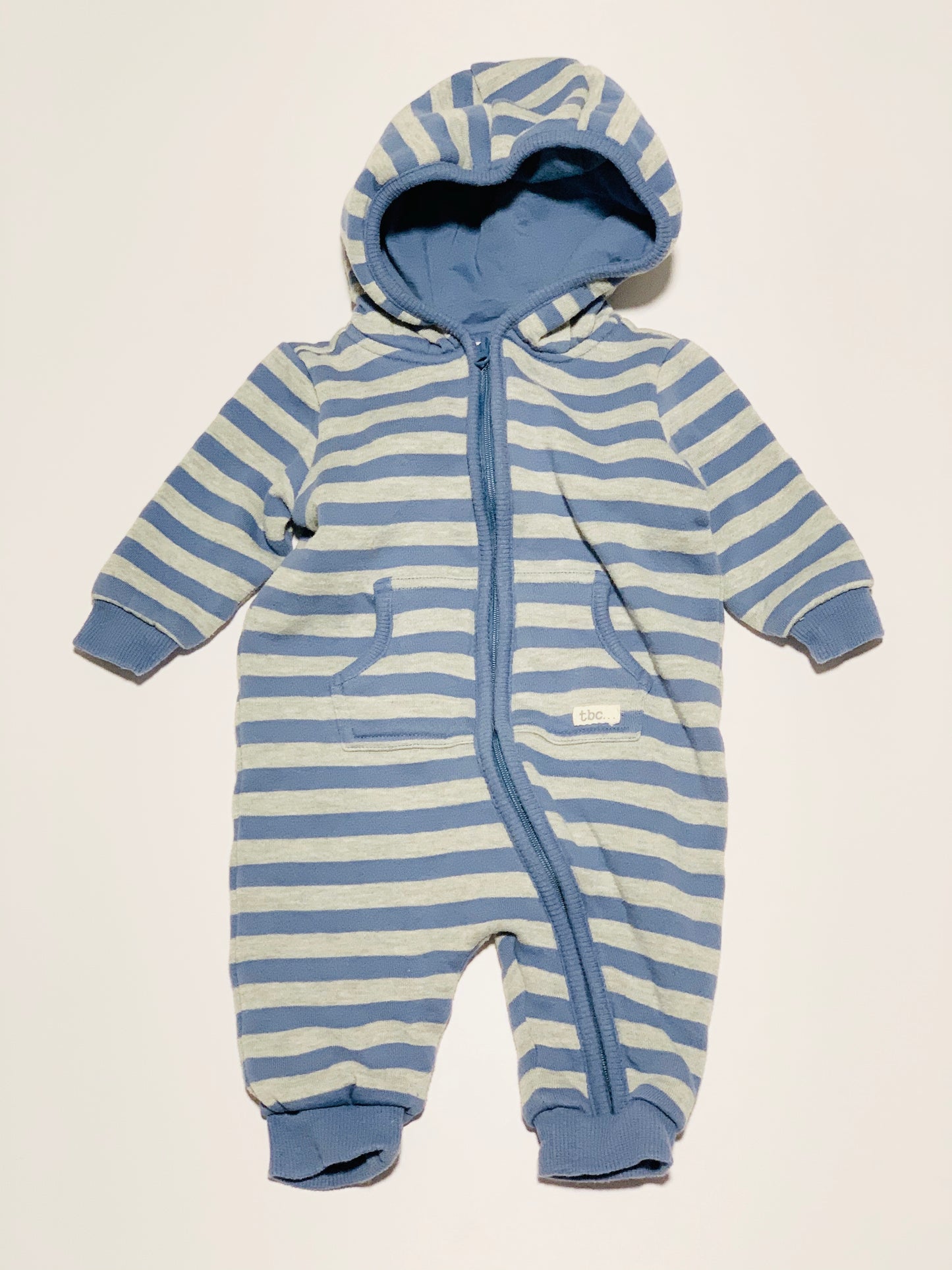 Striped hooded coverall - size 00