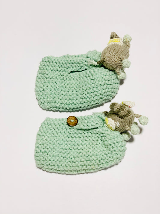 Cotton knit booties - size 6 months