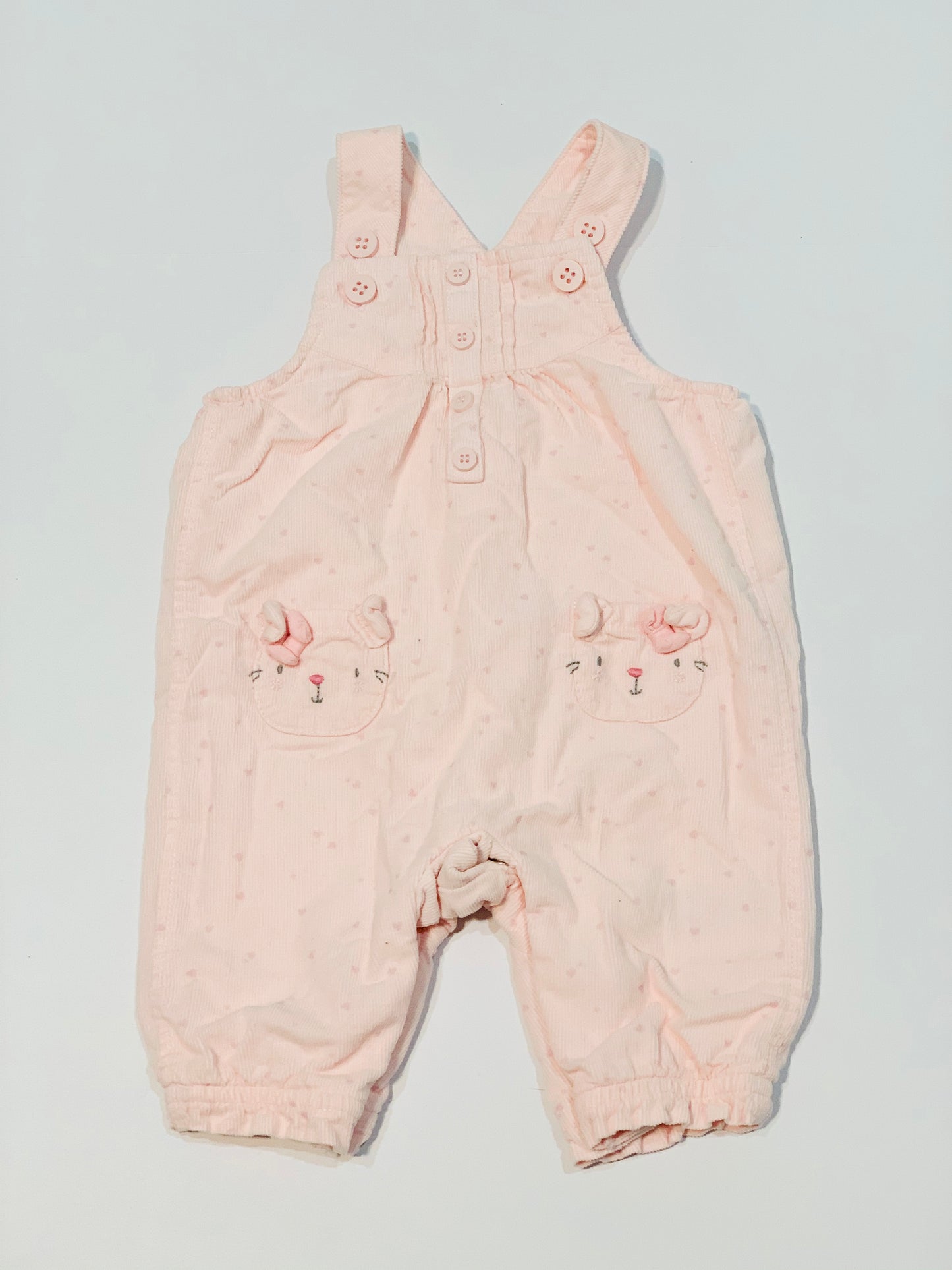 Pink corduroy overalls - Size 1 month