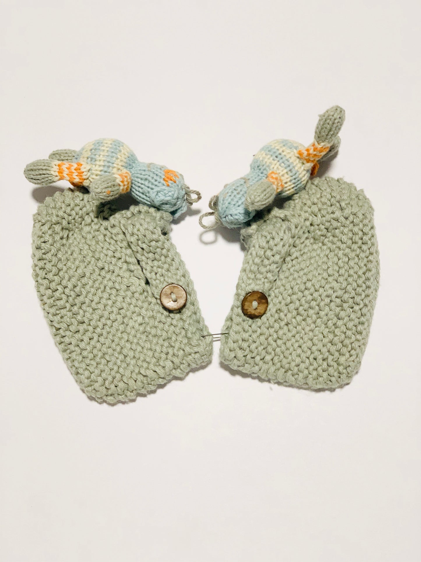 Cotton knit booties - size 6 months