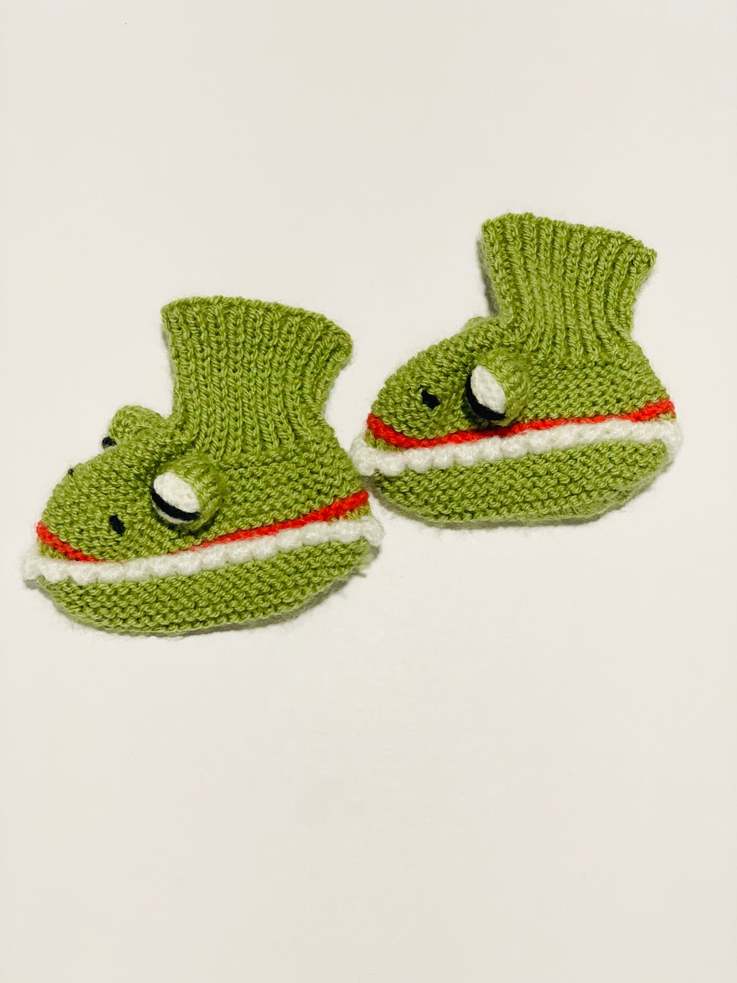 Crocodile knit booties - size 6 months