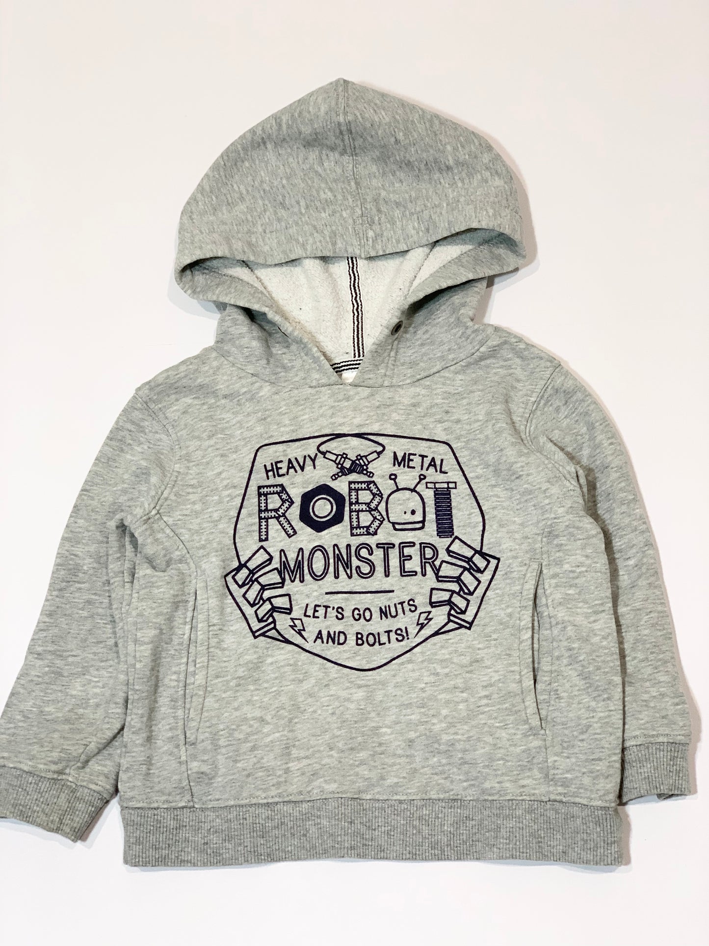 Grey robot hoodie - Size 2
