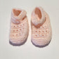 Pink knit booties - size 0-3 months