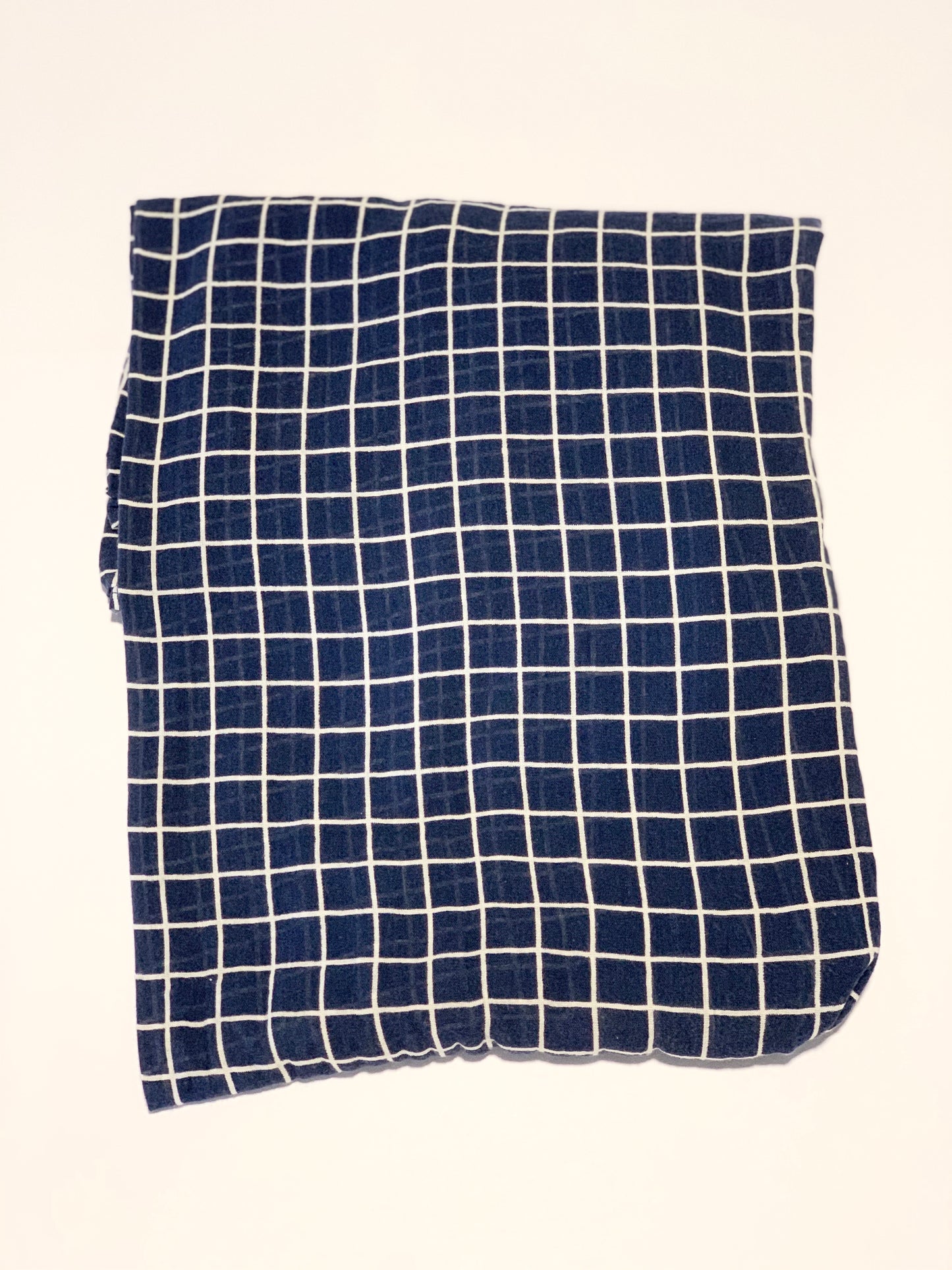 Navy cotton check muslin wrap