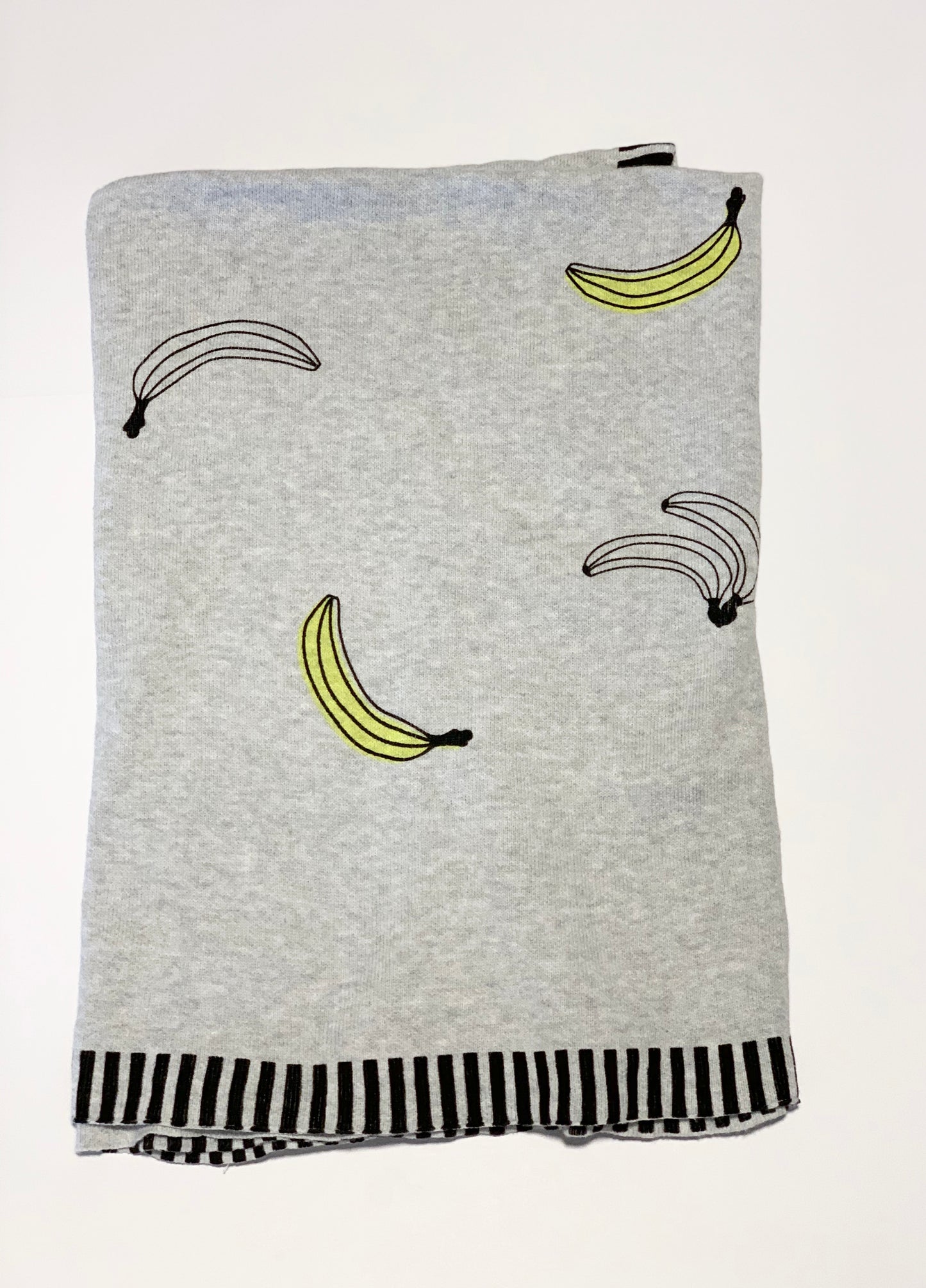 Grey bananas pram blanket