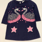 Navy swans dress - Size 2