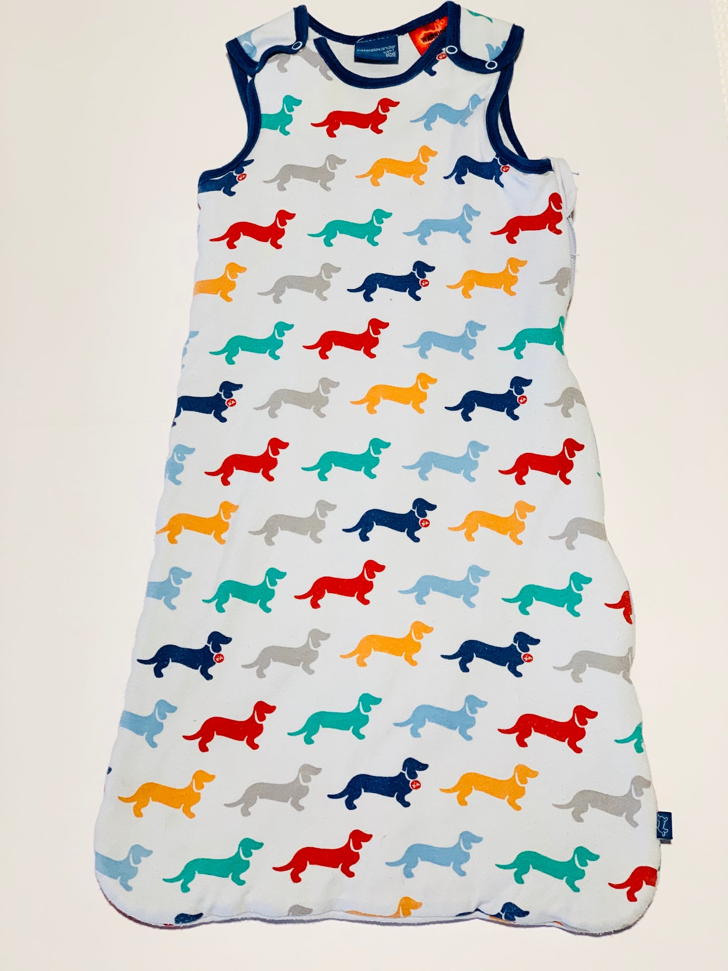 Blue dog padded sleeping bag - Size 3-6 months