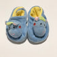 Blue rattle booties - size 0-3 months
