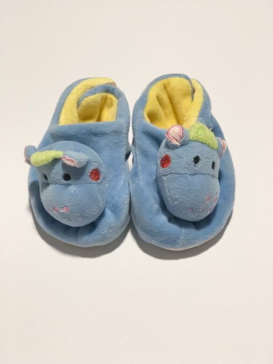 Blue rattle booties - size 0-3 months