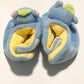 Blue rattle booties - size 0-3 months