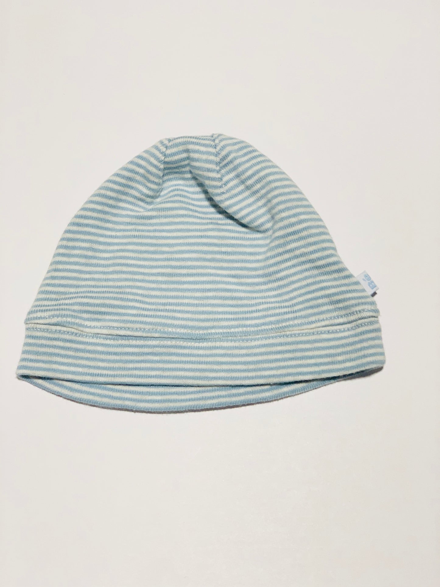 Blue stripe beanie - Size 3-9 months