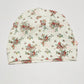 White floral beanie - Size 3-9 months