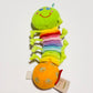 Pull and rattle caterpillar toy