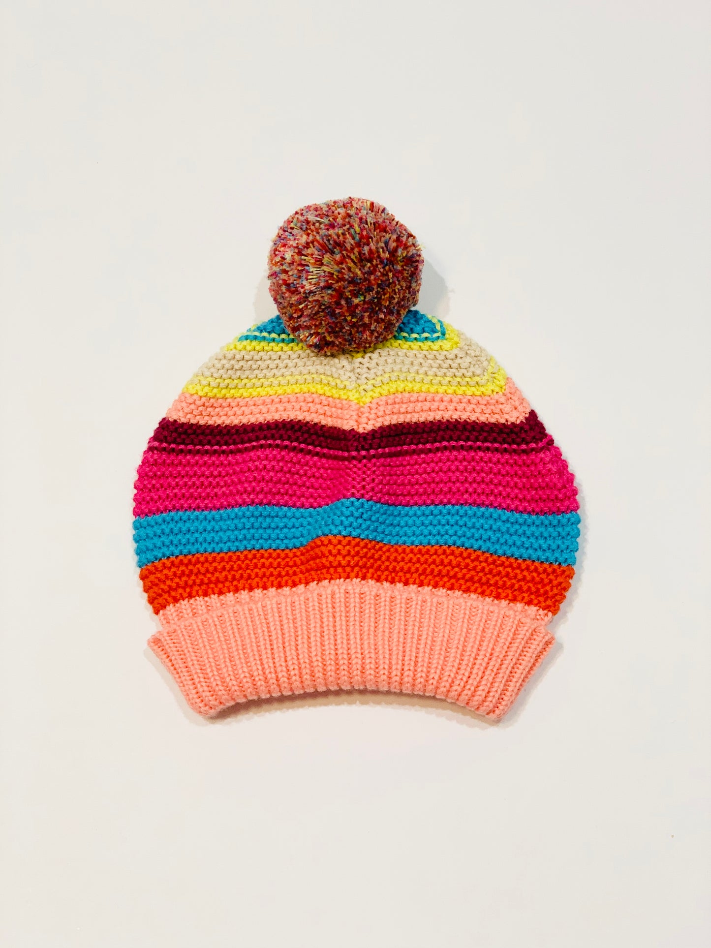 Rainbow knit beanie - Size 3-9 months