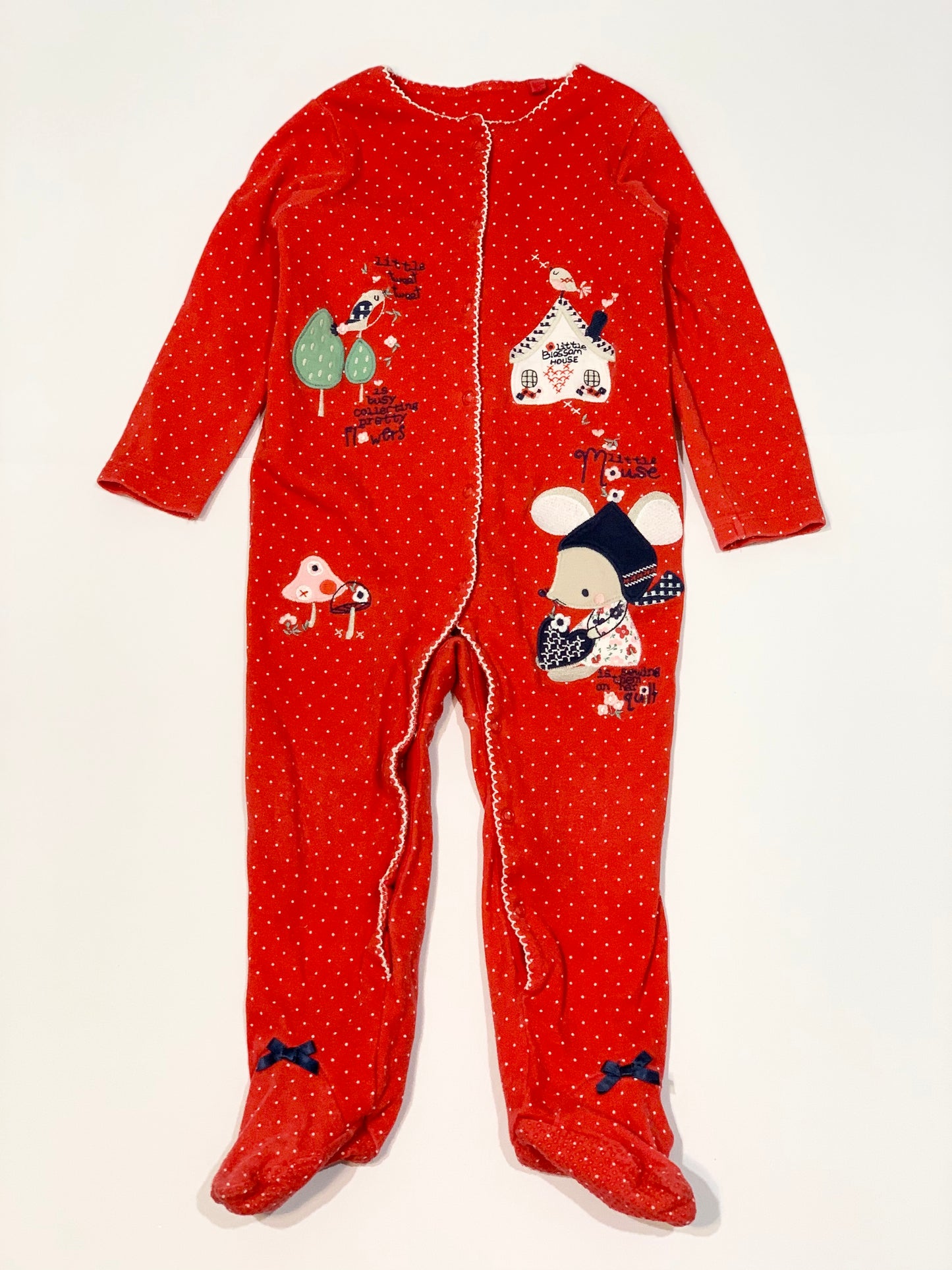Red applique onesie - Size 1