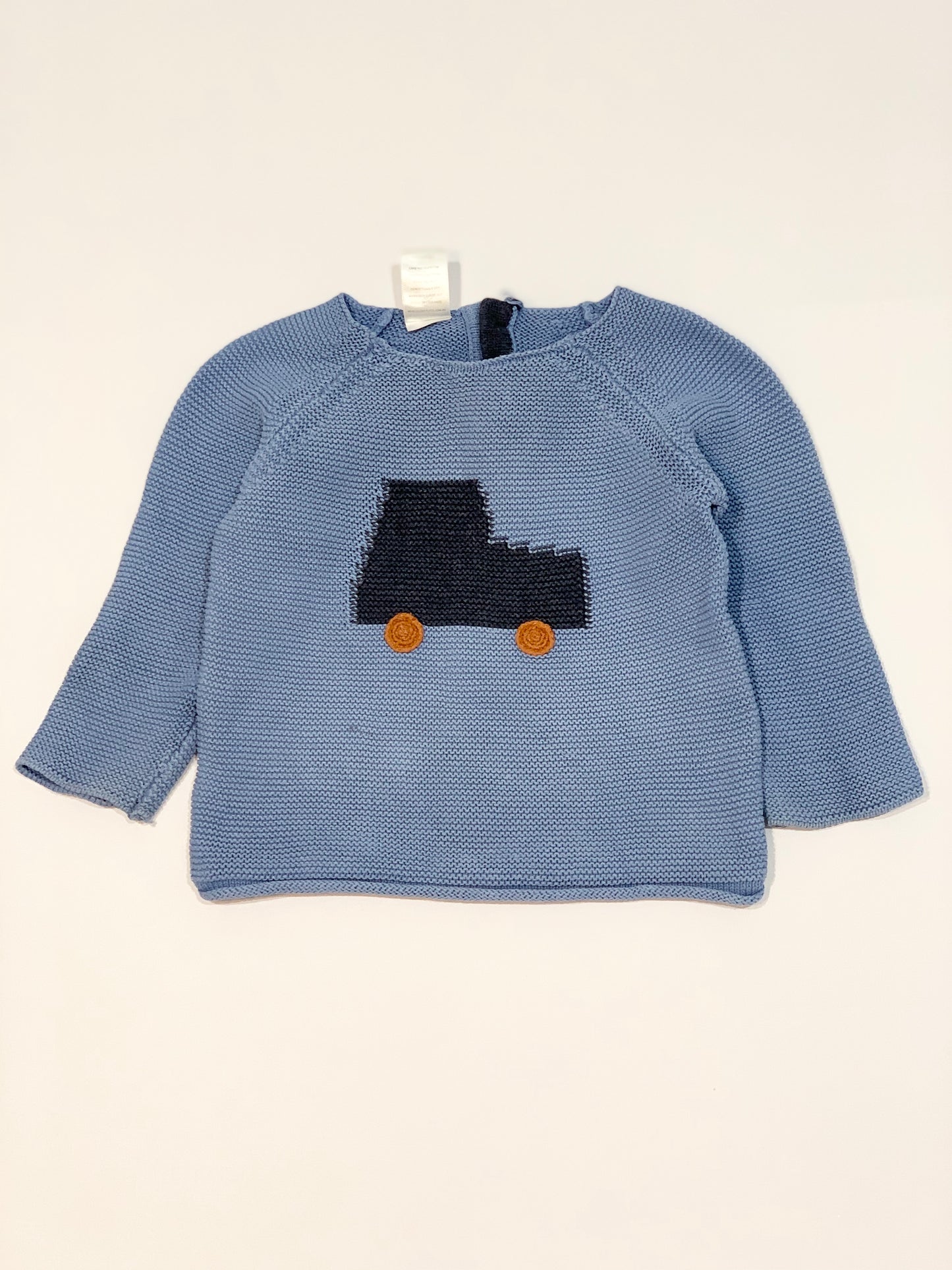 Blue car knit jumper - Size 1
