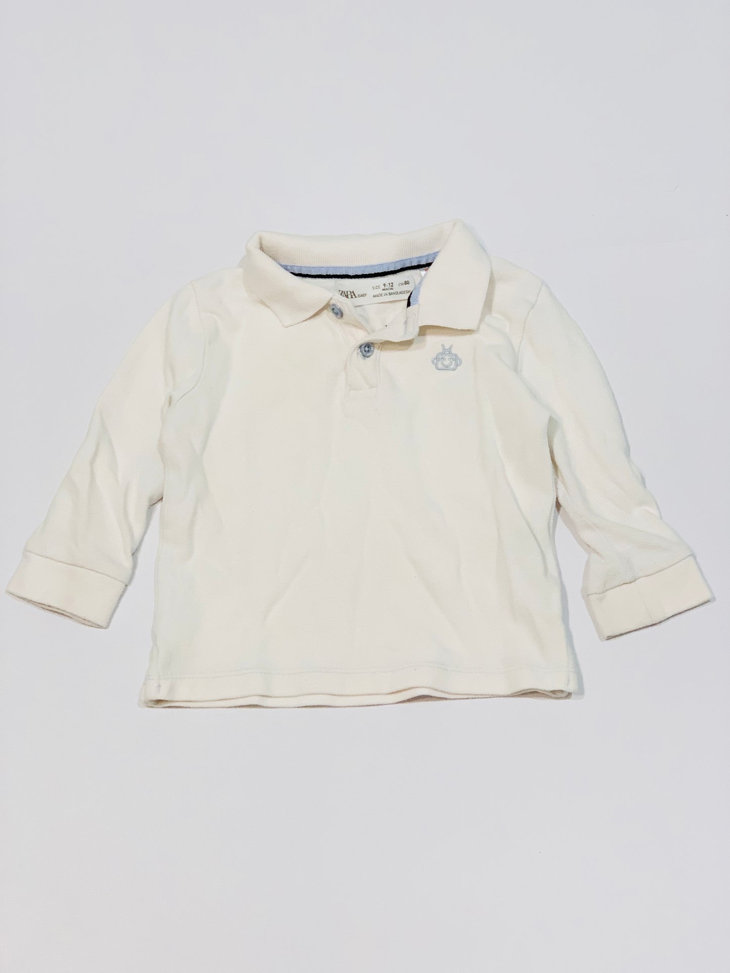 White polo shirt - Size 9-12 months