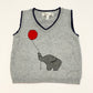 Grey elephant vest - Size 9-12 months