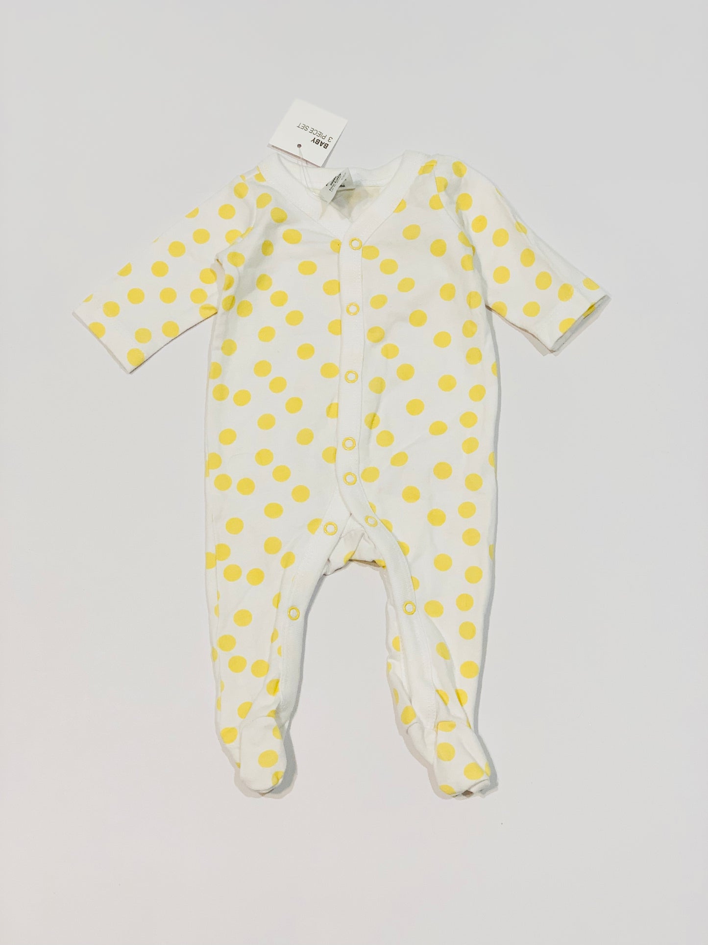 Yellow spot onesie brand new - Size 00000
