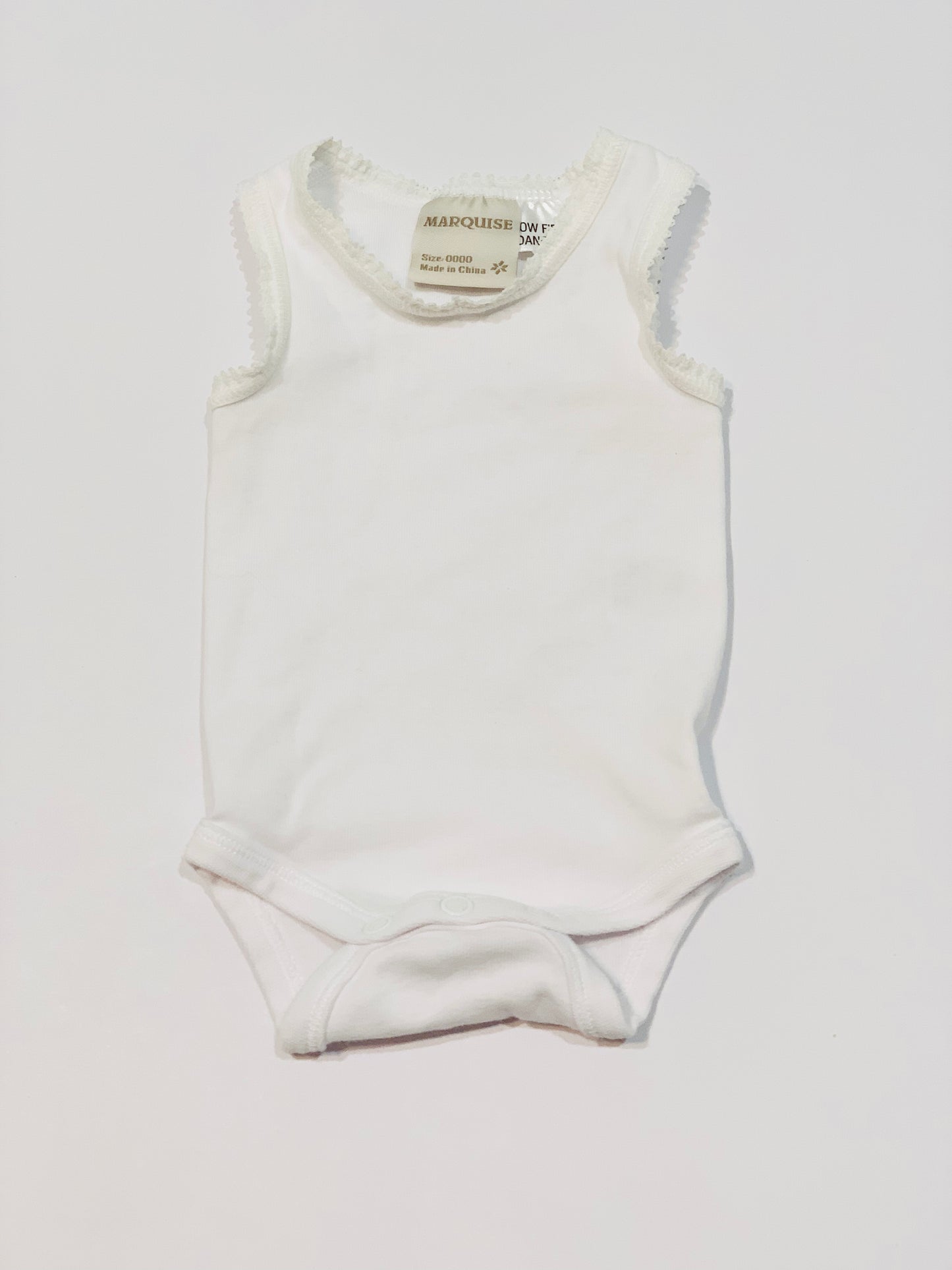 White lace trim bodysuit - Size 0000