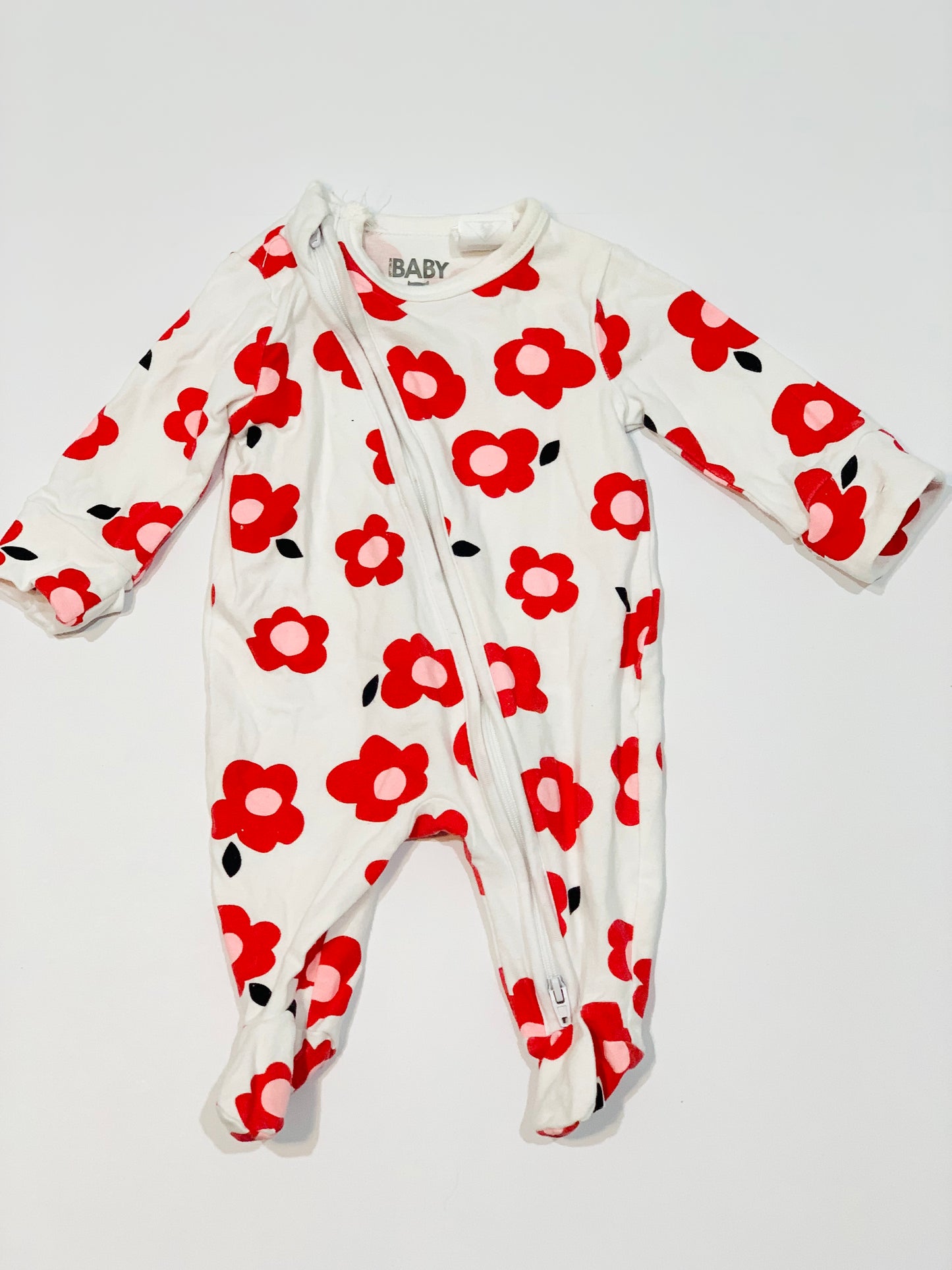Flower zip onesie - Size 0000