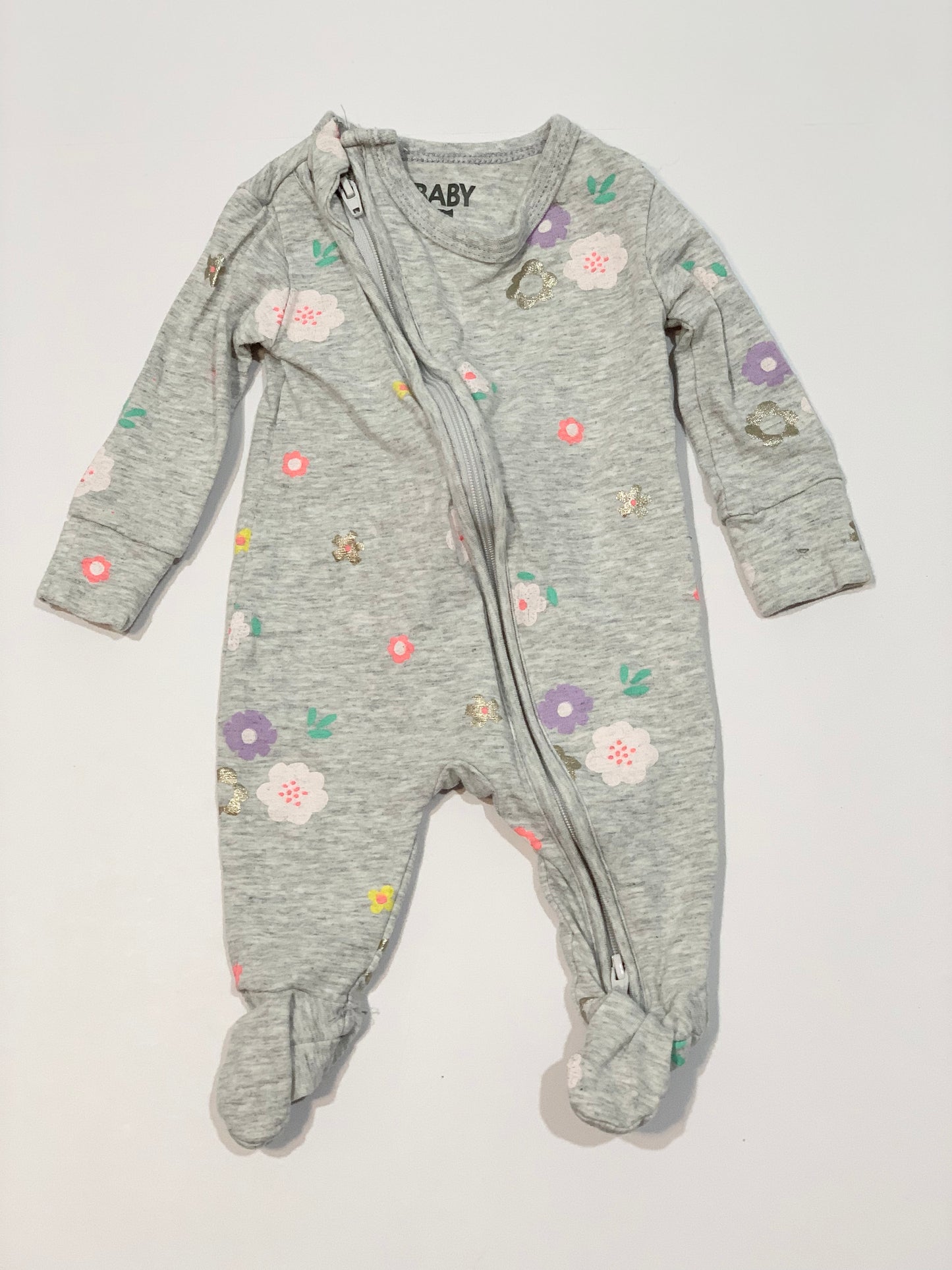 Floral zip onesie - Size 0000