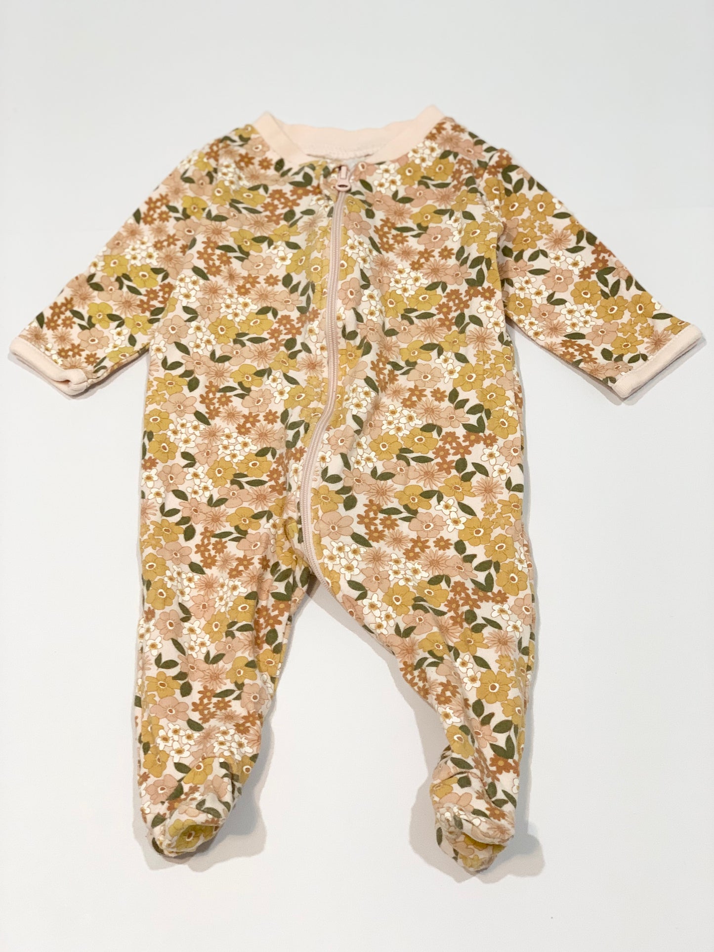 Floral zip onesie - Size 000