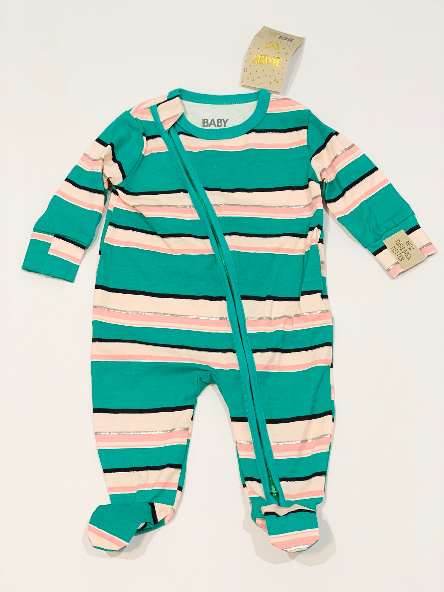 Striped zip onesie brand new - Size 000