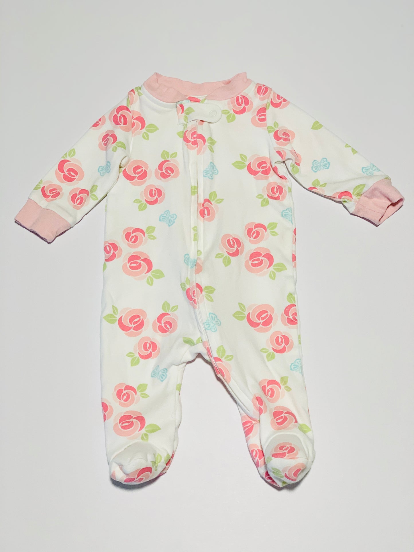 Pink roses onesie - Size 000